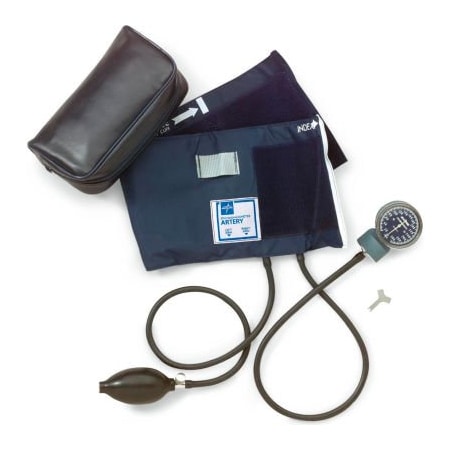 Medline Medline MDS9413 Handheld Aneroid Sphygmomanometer, Large Adult Cuff, Blue MDS9413